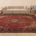 Vintage Southeastern Persian Style Oversize Rug 10x13 ft — Red & Brown Medallion