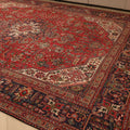 Vintage Southeastern Persian Style Oversize Rug 10x13 ft — Red & Brown Medallion