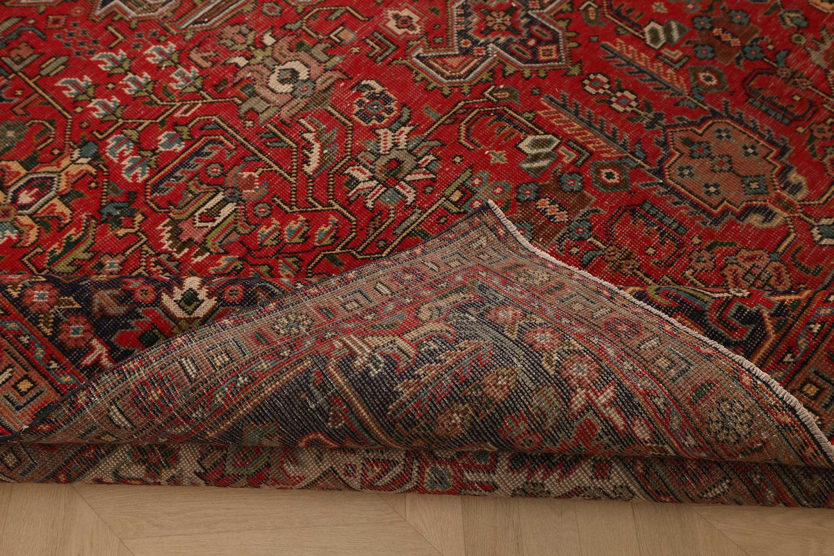 Vintage Southeastern Persian Style Oversize Rug 10x13 ft — Red & Brown Medallion