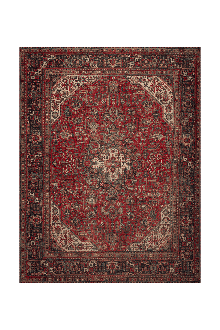 Vintage Southeastern Persian Style Oversize Rug 10x13 ft — Red & Brown Medallion