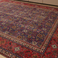 Vintage Southeastern Persian Style Oversize Rug 10x13 ft — Blue & Red Floral