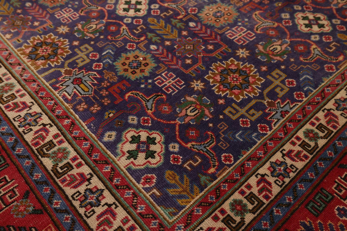 Vintage Southeastern Persian Style Oversize Rug 10x13 ft — Blue & Red Floral
