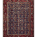 Vintage Southeastern Persian Style Oversize Rug 10x13 ft — Blue & Red Floral