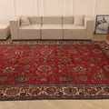 Vintage Southeastern Persian Style Oversize Rug 10x13 ft — Red & Beige Floral