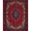 Vintage Southeastern Persian Style Oversize Rug 9x13 ft — Red & Blue Medallion