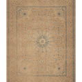 Vintage Southeastern Persian Style Oversize Rug 10x13 ft — Beige & Blue Medallion