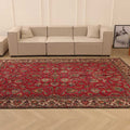 Vintage Southeastern Persian Style Oversize Rug 8x11 ft — Red & Beige Floral