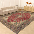 Vintage Southeastern Persian Style Oversize Rug 10x13 ft — Red & Beige Medallion