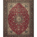 Vintage Southeastern Persian Style Oversize Rug 10x13 ft — Red & Beige Medallion