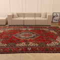 Vintage Southeastern Persian Style Oversize Rug 10x13 ft — Red & Blue Medallion