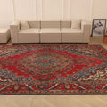 Vintage Southeastern Persian Style Oversize Rug 9x13 ft — Red & Blue Medallion