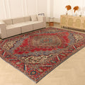 Vintage Southeastern Persian Style Oversize Rug 9x13 ft — Red & Blue Medallion