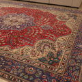 Vintage Southeastern Persian Style Oversize Rug 10x13 ft — Red & Blue Medallion