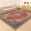 Vintage Southeastern Persian Style Oversize Rug 10x13 ft — Red & Blue Medallion