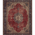 Vintage Southeastern Persian Style Oversize Rug 10x13 ft — Red & Blue Medallion