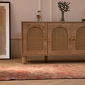 Handmade brown Persian-style runner rug in wool and cotton with geometric Bohemian patterns, 2.7 x 13.2 ft.