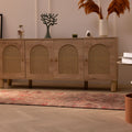 Brown Persian-style runner rug with geometric patterns, handmade from wool and cotton, 2.7 x 13.2 ft, in a bohemian living room.