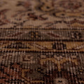 Hand-woven vintage Isparta runner rug in white and beige with intricate floral patterns and a textured wool-cotton blend.