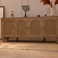 Vintage beige and brown geometric Turkish runner rug, 2x11 ft, handmade wool and cotton in a farmhouse hallway setting.