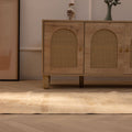 Hand-woven vintage Malatya Turkish runner rug in beige and brown wool and cotton with geometric patterns.