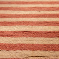 Hand-woven vintage Isparta rug with a red and beige striped pattern in wool and cotton.