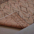 Hand-woven beige vintage Turkish rug with distressed minimalist patterns and wool-cotton blend texture.
