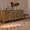 Vintage orange and blue floral Isparta runner rug, hand-woven wool and cotton, 2.6 x 10 ft, bohemian style.