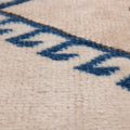Vintage Niğde Turkish Area Rug 5x8 ft — White & Navy Geometric