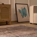 Vintage Manisa Turkish Area Rug 4x8 ft — Gray Distressed (No. 43815)