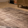 Vintage Manisa Turkish Area Rug 4x8 ft — Gray Distressed (No. 43815)