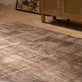 Vintage Manisa Turkish Area Rug 4x8 ft — Gray Distressed (No. 43815)