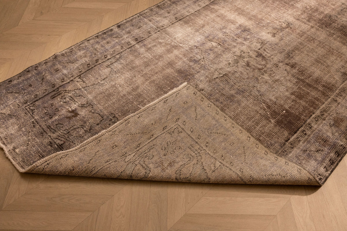 Vintage Manisa Turkish Area Rug 4x8 ft — Gray Distressed (No. 43815)