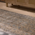 Vintage 3x7 ft hand-woven Isparta rug in burnt orange with intricate floral patterns and a soft, low-pile wool-cotton blend.