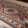 Vintage Niğde Turkish Area Rug 3x7 ft — Pink Floral
