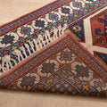 Vintage Niğde Turkish Area Rug 3x6 ft — White & Blue Floral