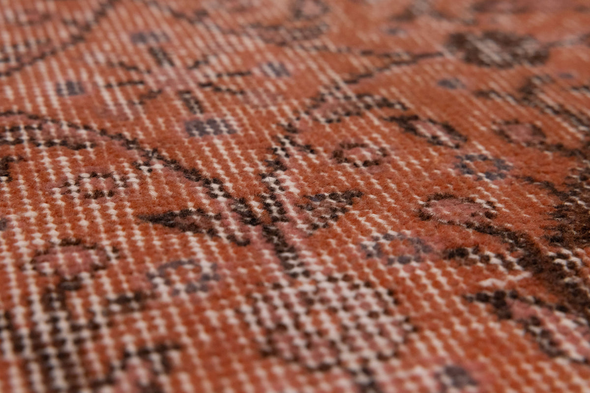 Vintage Isparta Turkish Area Rug 3x5 ft — Orange Overdyed
