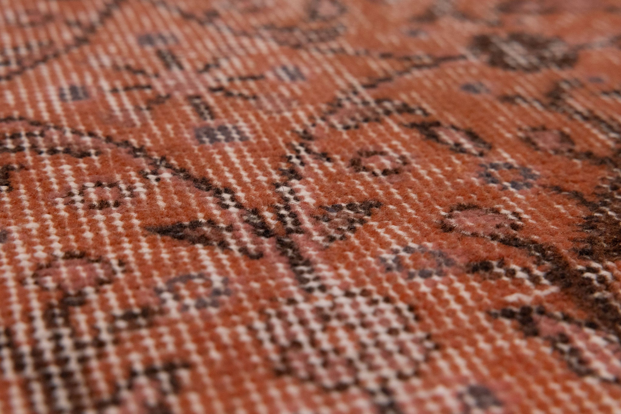 Vintage Isparta Turkish Area Rug 3x5 ft — Orange Overdyed