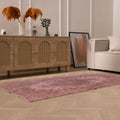 Vintage Isparta Turkish Area Rug 3x7 ft — Pink Overdyed