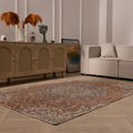 Vintage Isparta Turkish Area Rug 4x7 ft — Red Floral