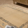 Vintage Denizli Turkish Area Rug 5x7 ft — Beige Geometric