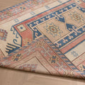 Vintage Niğde Turkish Area Rug 5x6 ft — White & Red Geometric