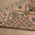 Vintage Niğde Turkish Area Rug 4x8 ft — Orange & Beige Geometric