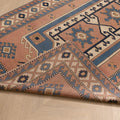 Vintage Niğde Turkish Area Rug 5x8 ft — Brown & Blue Geometric (No. 48973)