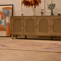 Vintage Niğde Turkish Area Rug 4x7 ft — Orange & Navy Medallion