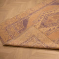 Vintage Niğde Turkish Area Rug 4x7 ft — Orange & Navy Medallion