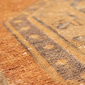 Vintage Nigde Turkish Area Rug 3x7 ft — Orange & Beige Floral