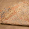 Vintage Nevşehir Turkish Area Rug 4x7 ft — Orange & White Medallion