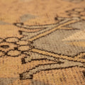 Vintage Muğla Turkish Area Rug 5x8 ft — Orange & Beige Geometric