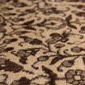 Hand-woven vintage Isparta rug in beige and brown with intricate floral patterns and a textured wool-cotton blend.
