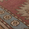 Vintage Niğde Turkish Area Rug 4x10 ft — Red & Blue Geometric